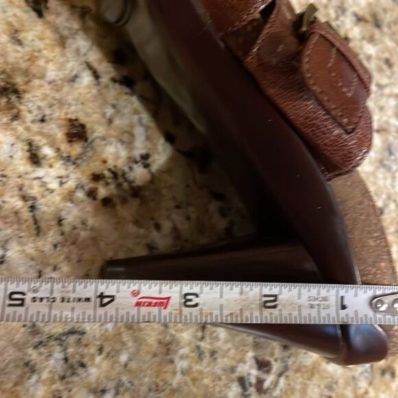 Caressa Fisher Mule size 8 brown, Leather upper & linings NEW 3” heel 4” w/sole - Picture 14 of 14
